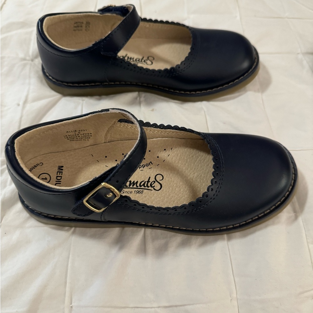 Footmates Mary Jane Size 1 Navy Blue